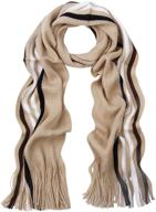 🧣 optimized unisex winter scarves & wraps: elegant striped accessories for women logo