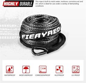 img 3 attached to FieryRed Synthetic Winch Rope 3/16&#34