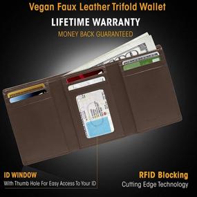img 3 attached to 🌱 Men's Vegan Leather Trifold Wallets - Stylish Accessories for Eco-Conscious Individuals