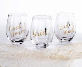 img 2 attached to 🥂 Gold Stemless Wine Glass for Maid of Honor - Lillian Rose, 1 Count (Pack of 1)