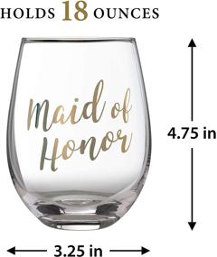 img 1 attached to 🥂 Gold Stemless Wine Glass for Maid of Honor - Lillian Rose, 1 Count (Pack of 1)