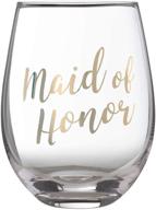 🥂 gold stemless wine glass for maid of honor - lillian rose, 1 count (pack of 1) logo