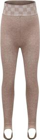 img 4 attached to 👧 Winter Fleece Lined Leggings for Girls - Moon Tree Thermal Footed/Footless Tights with High Waist Pants