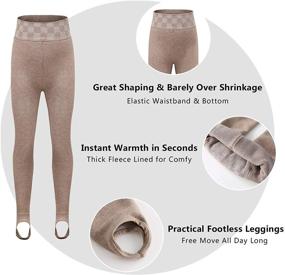 img 2 attached to 👧 Winter Fleece Lined Leggings for Girls - Moon Tree Thermal Footed/Footless Tights with High Waist Pants