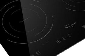img 1 attached to 🔌 Empava IDC12B2 2-Burner Electric Stove Induction Cooktop, 12 Inch, Black Vitro Ceramic Glass, Smooth Surface, 120V