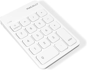 img 4 attached to 🔢 Macally Wireless Bluetooth Numeric Keypad for MacBook, iMac, Windows PC, Tablet - Rechargeable 18 Key Bluetooth Number Pad in White