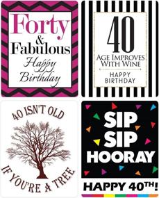 img 1 attached to 🎉 Chic 40th Birthday Wine Label Pack: Party Supplies, Ideas, and Decorations for Women - Funny Birthday Gifts