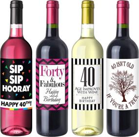 img 2 attached to 🎉 Chic 40th Birthday Wine Label Pack: Party Supplies, Ideas, and Decorations for Women - Funny Birthday Gifts