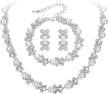 brilove simulated necklace bracelet silver tone logo