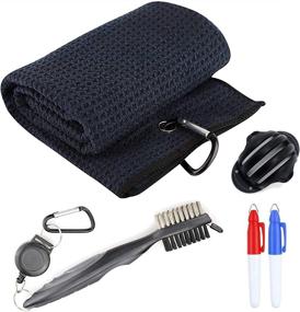 img 4 attached to Golf Accessories Kit by FAVORGEAR - Includes Golf Towel, Club Brush with Groove Cleaner, Ball Line Marker & Sharpie Mini - Perfect Putting Set, Ideal Golf Gifts for Men and Women