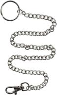 premium 16-inch silver nickel plated pocket chain string: lobster claw clasp, ideal for belt loop, handbags, keys, wallet, and travel logo