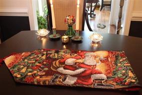img 2 attached to 🎅 Festive Winter Holiday Christmas Down The Chimney Decorative Tapestry Table Runners - 13 x 54 Inches: A Perfect Addition to Your Holiday Décor!