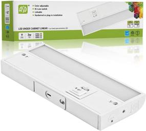 img 4 attached to Подсветка для кухонного шкафа ASD LED, 9 дюймов, диммируемая, на проводе/с возможностью подключения к розетке, с 3 вариантами цветовой температуры - 2700K, 3000K, 4000K, связывающиеся светильники для кухни, 3 Вт, сертификат ETL и Энергетическая звезда, белое покрытие