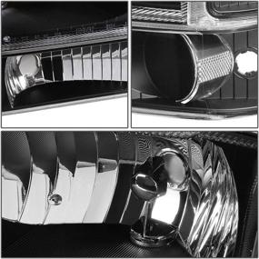 img 2 attached to 🚗 Black Housing Headlights Replacement For 1999-2004 F250 F350 F450 F550 SD - DNA Motoring HL-OH-F99SD4P-BK-CL1