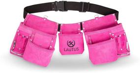 img 3 attached to Lautus Pink Tool Belt/Pouch/Bag: Versatile Gear for Carpenter, Construction Workers, Framers, Electricians - 11 Pockets, 2 Steel Hammer Holders