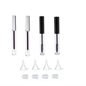 img 4 attached to 💄 Empty Mascara Tube with Wand and Rubber Inserts - 8ml Capacity, Eyelash Cream Container Bottle - Transparent 7ml, Tubes Set for Castor Oil DIY Mascara and Eyeliner – Silver & Black