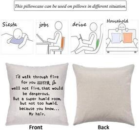 img 3 attached to 👭 Sister Gifts from Sister: Funny Best Sister Gifts for Christmas and Birthdays - Throw Pillow Covers for Soul Sister, Big Sister, Little Sister - I'd Walk Through Fire For You Sister