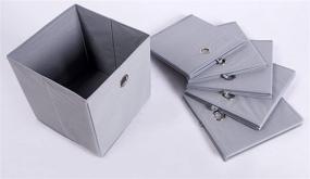 img 3 attached to 📦 Foldable Cube Organizer Fabric Drawer Set of 6 Gray - Amelitory Storage Bins