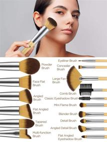 img 1 attached to 💄 InnoGear Makeup Brushes Set: 16 Synthetic Brushes with 4 Sponges and Brush Cleaner - Professional Foundation, Blusher, Powders, Concealer, Eye Shadow, Lip Brushes