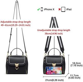 img 3 attached to Leather Crossbody Top Handle Handbags Shoulder