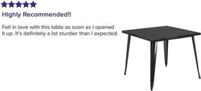 img 1 attached to 🪑 Flash Furniture Commercial Grade 35.5" Square Black Metal Indoor-Outdoor Table - Durable & Versatile