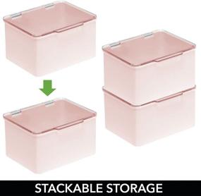 img 3 attached to MDesign Plastic Stackable Household Container Storage & Home Organization