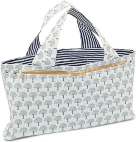 img 2 attached to Cotton Yarn Storage Tote Bag with Pockets, Portable Knitting Organizer (16.5 x 9.4 Inches)