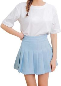 img 3 attached to 👗 Stylish and Flattering Waisted Pleated Skater Tennis Uniforms for Girls