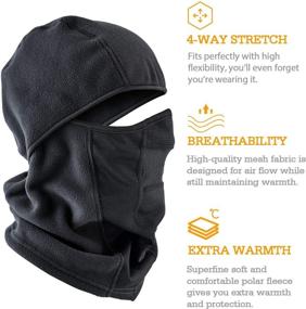 img 3 attached to AstroAI Balaclava Ski Mask 2 Pack Winter Fleece Thermal Face Mask Cover for Men Women Warmer Windproof Breathable - Optimized for Skiing, Outdoor Work, Motorcycle Riding & Snowboarding - Black