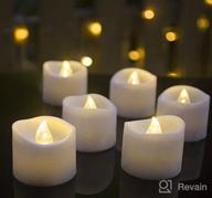 img 1 attached to 🕯️ 24-Pack Flameless Votive Candles, Battery Operated LED Tea Lights in Warm White for Wedding, Table, Festival Celebration, Halloween, Christmas Decorations - Flameless Flickering Electric Fake Candle review by Denise Davis