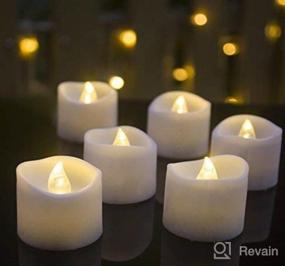 img 5 attached to 🕯️ 24-Pack Flameless Votive Candles, Battery Operated LED Tea Lights in Warm White for Wedding, Table, Festival Celebration, Halloween, Christmas Decorations - Flameless Flickering Electric Fake Candle