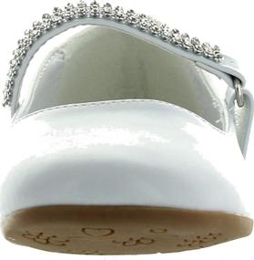 img 2 attached to Stylish and Sparkly: Little Angel Kelly-767E Girls Patent Leatherette Rhinestone Mary Jane Ballerina Flat with Round Toe