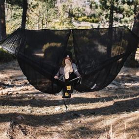 img 1 attached to 🦉 Wise Owl Outfitters Bug Net for Hammocks - The SnugNet Mosquito Netting - Premium Quality, Waterproof, Mesh Hammock Net w/ Double-Sided Zipper - Essential Camping Gear