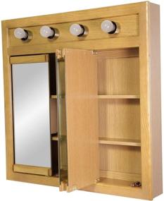 img 1 attached to 530600 Richland Lighted Mirrored Medicine Cabinet in Nutmeg Oak, 30 Inches