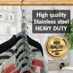 img 2 attached to 👕 Closet Organizer Hanger Set - 2 Multi Hanger + 2 Non Slip Hangers - Space Saving Solution for Shirts and Pants by ClosetPro