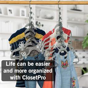 img 1 attached to 👕 Closet Organizer Hanger Set - 2 Multi Hanger + 2 Non Slip Hangers - Space Saving Solution for Shirts and Pants by ClosetPro