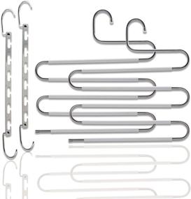 img 4 attached to 👕 Closet Organizer Hanger Set - 2 Multi Hanger + 2 Non Slip Hangers - Space Saving Solution for Shirts and Pants by ClosetPro