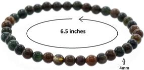 img 3 attached to 🔴 Glossy Round Bloodstone Stretch Bracelet: Stylish Boys' Jewelry for a Bold and Daring Look