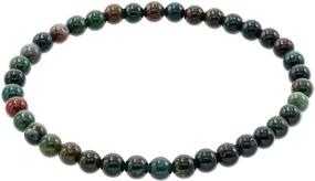 img 4 attached to 🔴 Glossy Round Bloodstone Stretch Bracelet: Stylish Boys' Jewelry for a Bold and Daring Look