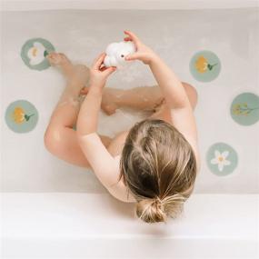 img 3 attached to 🛁 Flower Design Non-Slip Bathtub Stickers by Curious Columbus - Pack of 10 Treads. Adhesive Anti-Skid Bath Tub Appliques for Enhanced Safety.