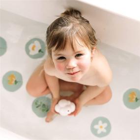 img 1 attached to 🛁 Flower Design Non-Slip Bathtub Stickers by Curious Columbus - Pack of 10 Treads. Adhesive Anti-Skid Bath Tub Appliques for Enhanced Safety.