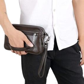 img 2 attached to 👜 Men's Bag Wristlet Organizer: Passport & Business Accessories Wallet with Card Cases and Money Organizers