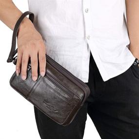 img 1 attached to 👜 Men's Bag Wristlet Organizer: Passport & Business Accessories Wallet with Card Cases and Money Organizers