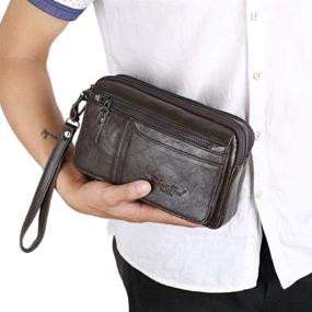 img 3 attached to 👜 Men's Bag Wristlet Organizer: Passport & Business Accessories Wallet with Card Cases and Money Organizers