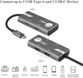 img 2 attached to 🔌 SIIG 4-Port USB 3.1 Gen 2 10G Hub - Ultra High Speed Data Transfer with 2X USB-C &amp; 2X USB-A Ports, Plug-n-Play for Windows and Mac Systems (JU-H40G11-S1)