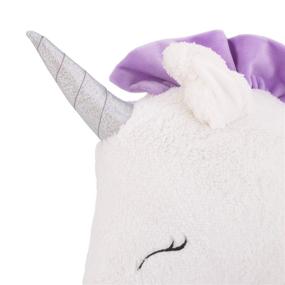 img 1 attached to Shaped Plush Sherpa Unicorn Decorative Pillow - Little Love by NoJo, White, Lilac, Silver, Lavender