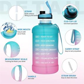 img 3 attached to 💧 PASER Half Gallon/64oz Water Bottle: Stay Hydrated with Straw, Time Marker, and Measurement Indicator – Leakproof BPA Free Sports Motivational Water Jug (Straw Brush Included)