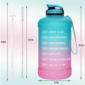 img 2 attached to 💧 PASER Half Gallon/64oz Water Bottle: Stay Hydrated with Straw, Time Marker, and Measurement Indicator – Leakproof BPA Free Sports Motivational Water Jug (Straw Brush Included)