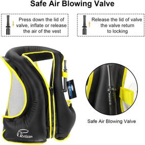 img 1 attached to 🏊 Rrtizan Adult Swim Vest: Portable Inflatable Snorkel Jacket for Water Sports Safety