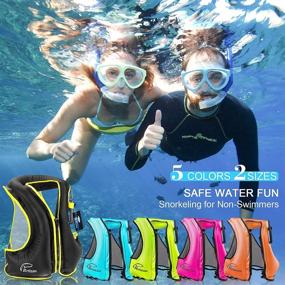 img 3 attached to 🏊 Rrtizan Adult Swim Vest: Portable Inflatable Snorkel Jacket for Water Sports Safety